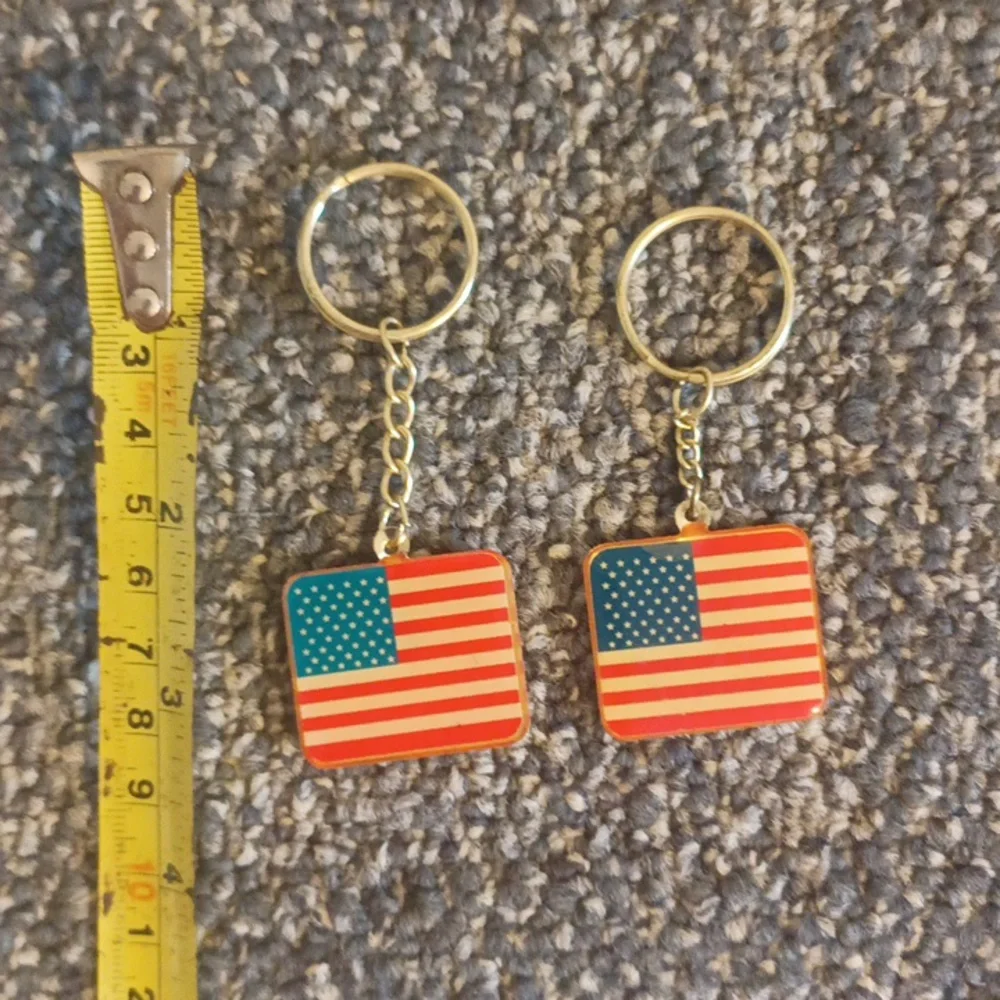 Veteran keychain American flag set of 2